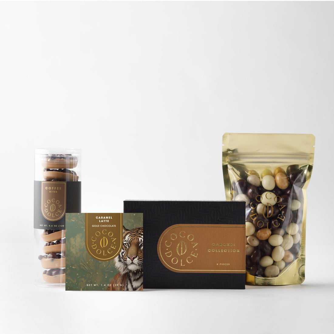 Coffee and chocolate gift box with artisan treats