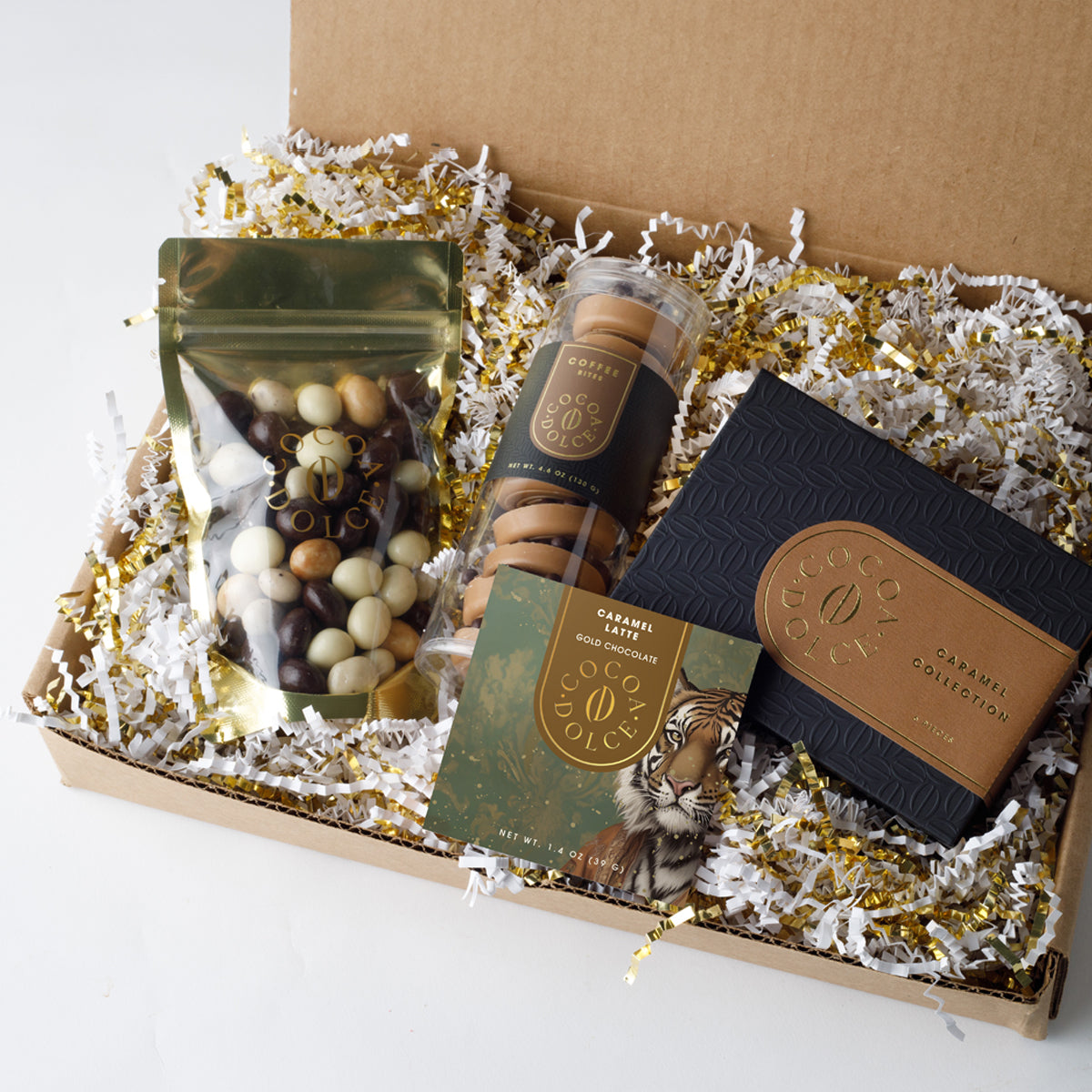 Handcrafted assorted chocolates infused with coffee flavors