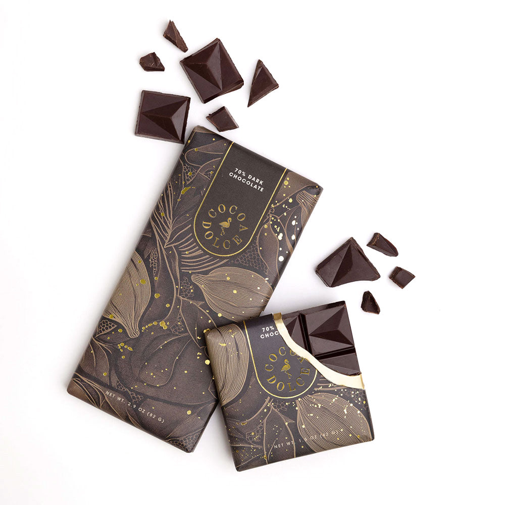 70% bittersweet dark chocolate bar by Cocoa Dolce
