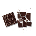 Interior of 70% dark chocolate bar showing rich cocoa texture