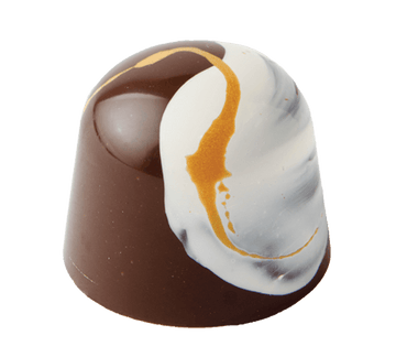 Banana foster gourmet chocolate with banana ganache, dark rum, and cinnamon in dark chocolate