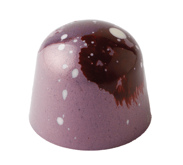 Blackberry sangria gourmet chocolate with blackberry pâte de fruit and sangria ganache