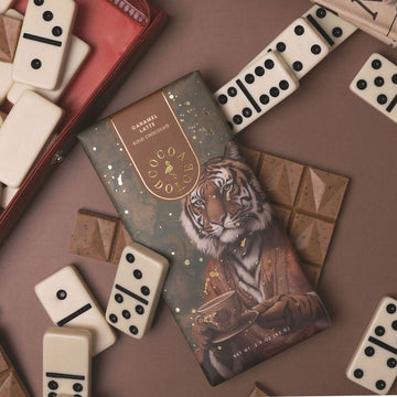Caramel Latte Gold Chocolate Bar by Cocoa Dolce with caramel and espresso flavor