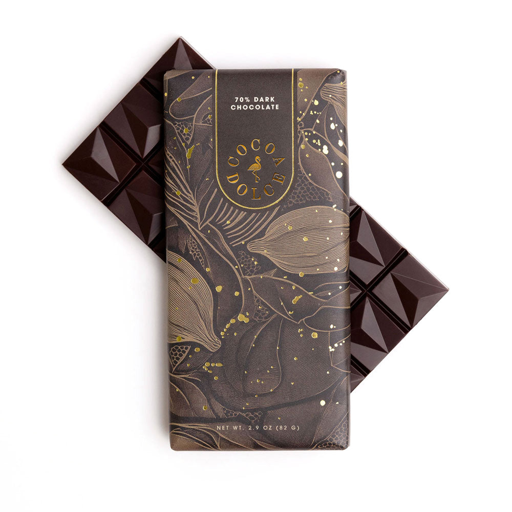 70% bittersweet dark chocolate bar by Cocoa Dolce
