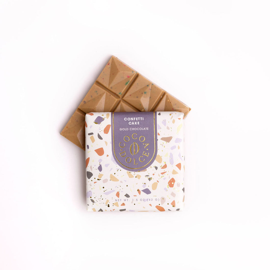 Gold Chocolate Bar with Confetti Cake