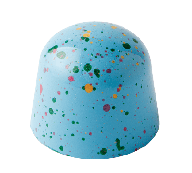 Confetti cake gourmet chocolate with caramelized gold chocolate ganache and cake crumb