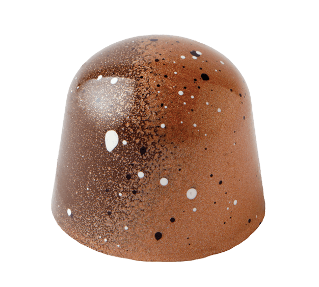 Crème brulée gourmet chocolate with creamy custard ganache in bittersweet chocolate