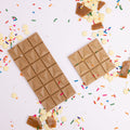 Close up of creamy Belgian Gold chocolate with colorful confetti cake sprinkles