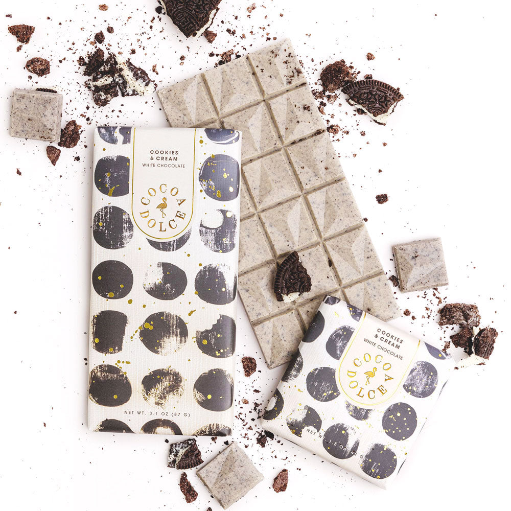 Cookies and cream gourmet white full  and mini chocolate bars