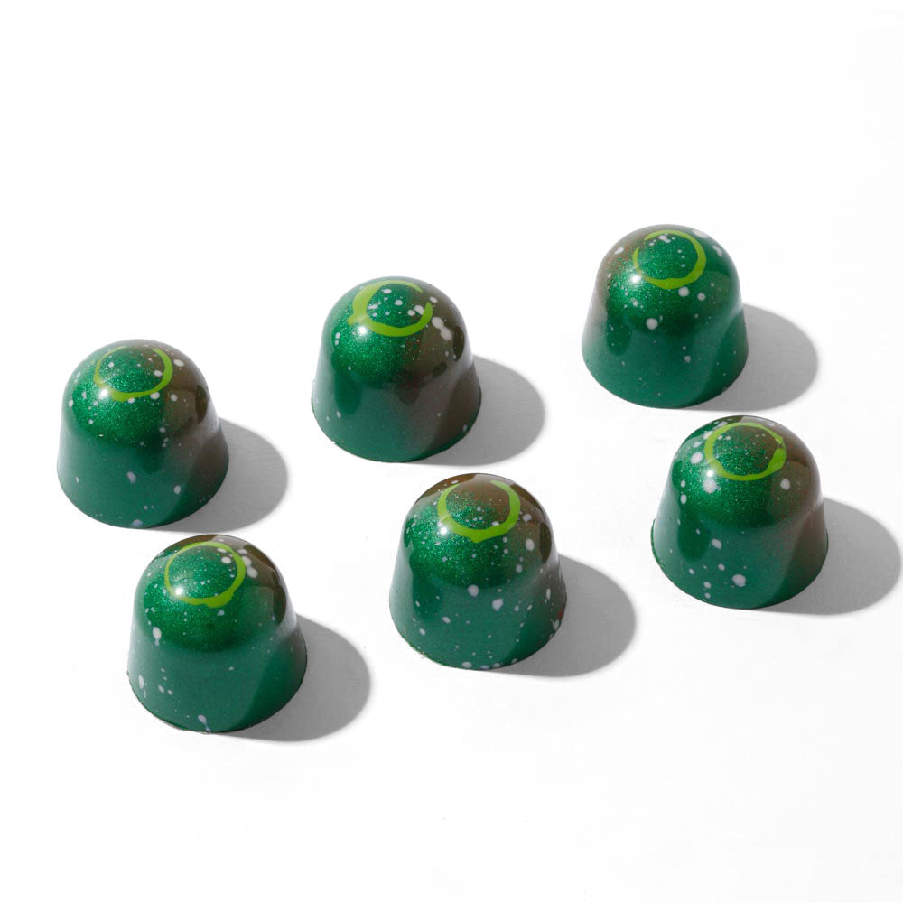 Handcrafted pistachio Dubai chocolate bites made with Belgian chocolate and crispy phyllo