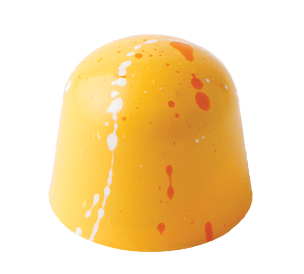 Creamsicle gourmet chocolate with orange citrus and vanilla white chocolate ganache